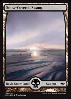 Snow-Covered Swamp -Foil Light Play MTG Modern Horizons - Image 1