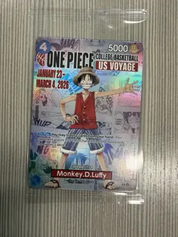 One Piece Monkey.D.Luffy College Basketball US Voyage Promo Foil Card - Image 1