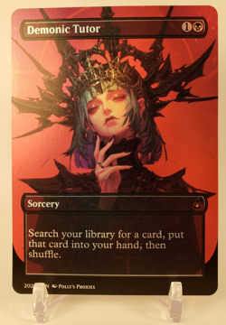 Demonic Tutor FOIL Proxy Card with Custom Anime Playtest Art Design - Image 1