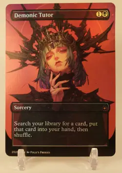 Demonic Tutor FOIL Proxy Card with Custom Anime Playtest Art Design - Image 3