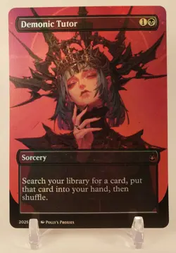 Demonic Tutor FOIL Proxy Card with Custom Anime Playtest Art Design - Image 4