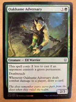 MTG 1x FOIL Oakhome Adversary # 167 Throne of Eldraine Magic the Gathering x1 NM - Image 1