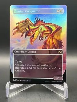 MTG Clarion Conqueror [Borderless Foil] R 0377 Tarkir: Dragonstorm MTG TCG NM/M - Image 2