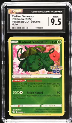 Radiant Venusaur 004/078 Holo Pokemon Go Pokemon CGC 9.5 Mint+ - Image 1
