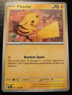 Pikachu 051/162 Common Scarlet & Violet: Temporal Forces Pokemon TCG - Image 1