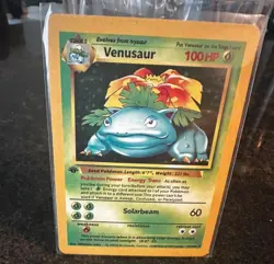 Carta Pokemon Venusaur 15/102 Set Base Holo English Perfetta Non Originale 100HP - Image 1