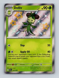 Dolliv 103 2024 Pokemon Paldean Fates Shiny Rare Holo Card NM+ - Image 1