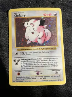 Clefairy 5/102 - Base Set - Shadowless - Holo - Pokemon Card - HP Heavy Played - Image 1