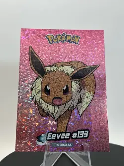 2025 POKEMON STAINED GLASS Crystal Card #133 EEVEE Kanto Peru Foil - Image 3