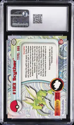 2000 POKEMON TOPPS SERIES 3 SILVER FOIL #123 SCYTHER CGC 9 - Image 2