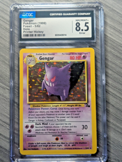 1999 Pokemon GENGAR Fossil 5/62 RARE Printer Hickey ERROR CGC 8.5 - Image 1
