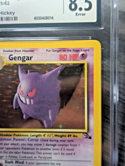 1999 Pokemon GENGAR Fossil 5/62 RARE Printer Hickey ERROR CGC 8.5 - Image 2