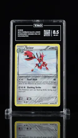 2012 POKEMON BLACK & WHITE BOUNDARIES CROSSED #94 SCIZOR HOLO TAG 8.5 - Image 1