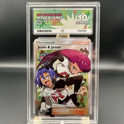 Pokemon Hidden Fates Jessie and James Full Art Ace GEM MINT 10 - Image 2