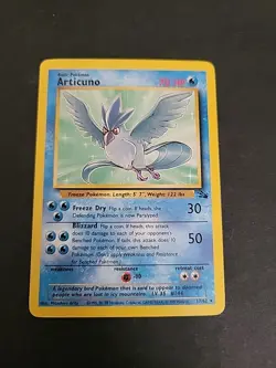 DMG/Clean 1999 Wizards Pokemon Fossil Unlimited Articuno 17/62 Non-Holo - Image 1