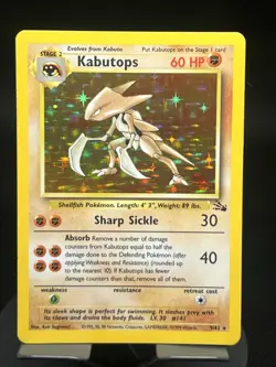 Pokemon TCG Kabutops 9/62 Fossil Holo Rare LP - Image 1