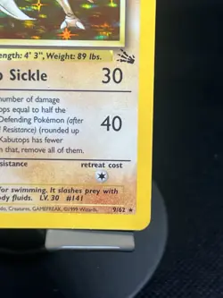 Pokemon TCG Kabutops 9/62 Fossil Holo Rare LP - Image 4