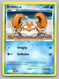 Pokemon TCG Great Encounters Krabby 75/106 - Image 1