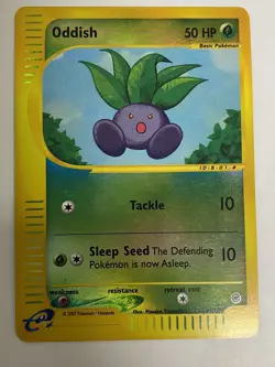 2002 Oddish Reverse Holo LP/MP 122/165 Expedition Pokemon e-Series Vintage 🫜 - Image 1