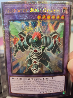 Yugioh! Gladiator Beast Gyzarus Platinum Secret Rare 1st Edition - Image 1