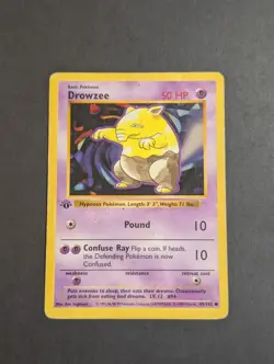 Pokemon TCG Drowzee 1st Edition Shadowless Base Set Card 49/102 - MP - Image 1