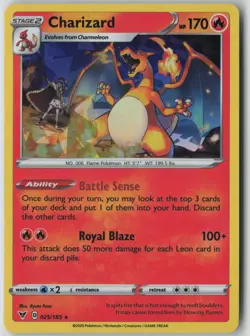 Charizard (Cracked Ice Holo) 025/185 Holo Deck Exclusives - Pokemon Card - NM - Image 1