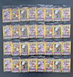 Lot of 32 Pokemon Sun & Moon Unified Minds 3 Card Booster Packs - Image 1