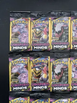Lot of 32 Pokemon Sun & Moon Unified Minds 3 Card Booster Packs - Image 2