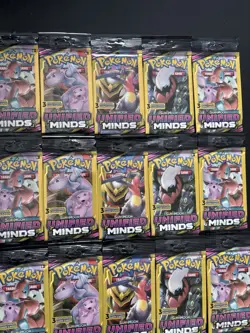 Lot of 32 Pokemon Sun & Moon Unified Minds 3 Card Booster Packs - Image 3