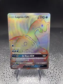 Pokemon Lapras GX Rainbow Holo Card 151/149 Secret Rare Misscut/Off-centered - Image 1