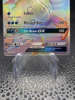 Pokemon Lapras GX Rainbow Holo Card 151/149 Secret Rare Misscut/Off-centered - Image 4