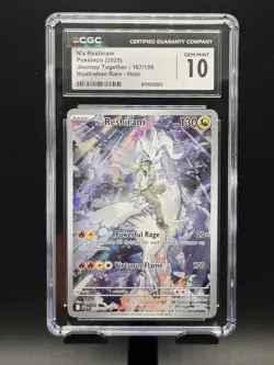 CGC 10 N's Reshiram 167/159 Journey Together Illustration Rare Pokemon Card - Image 1