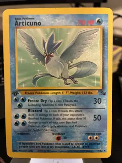 Articuno 17/62 Pokemon TCG Fossil 1st Edition Non-Holo Rare MP - Image 1