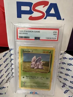 1999 Pokemon Game #55 Nidoran PSA NM 7 - Image 3