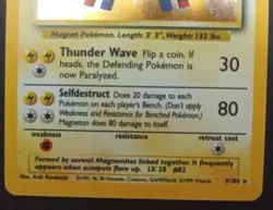 POKEMON 1999 Base Set 1st Ed. 9/102 " Holo MAGNETON " Rare WOTC - Image 4