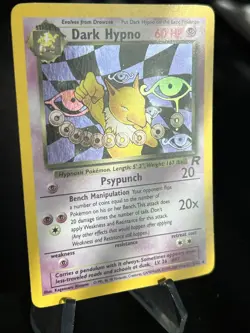 2000 Pokemon TCG Team Rocket Dark Hypno Holo Rare English 9/82 Swirl x2 - Image 1