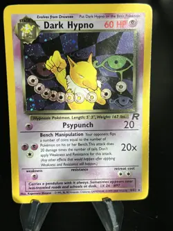 2000 Pokemon TCG Team Rocket Dark Hypno Holo Rare English 9/82 Swirl x2 - Image 2