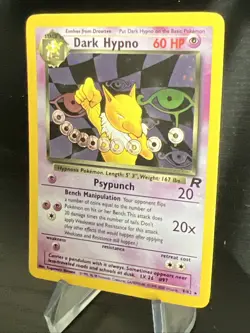 2000 Pokemon TCG Team Rocket Dark Hypno Holo Rare English 9/82 Swirl x2 - Image 3