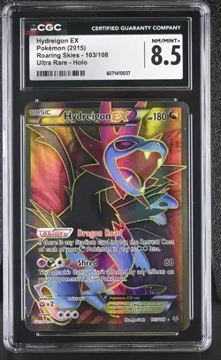 CGC 8.5 Hydreigon EX 2015 Roaring Skies 103/108 Ultra Rare Holo Pokemon Card - Image 1