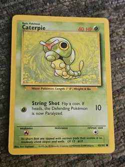 Pokemon TCG CATERPIE 45/102 Base Set Unlimited WOTC - Image 1