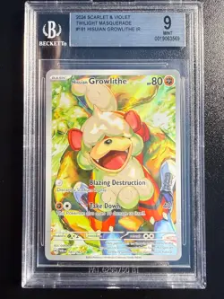 Pokemon (2024) Hisuian Growlithe 181/167 Sv06: Twilight Masquerade Holo BGS-9 - Image 1