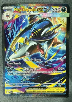Pokemon Mega Sharpedo EX Special Illustration Rare Holo 127/094 Phantasmal Flam… - Image 1