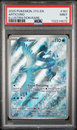 2025 POKEMON JTG EN-JOURNEY TOGETHER ILLUSTRATION RARE #161 ARTICUNO PSA 9 - Image 1