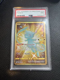 Pokemon Mew 025/025 Celebrations Secret Rare Full Art Holo PSA 9 - Image 1