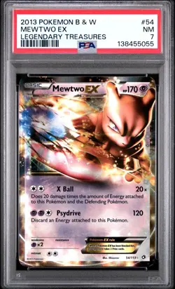 PSA 7 NM POKEMON 2013 Black & White Legendary Treasures Mewtwo EX #54 - Image 1