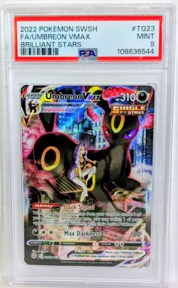 Pokemon Swsh UMBREON VMAX Brilliant Stars Full Art TG23/TG30 PSA 9 🌿 MINT - Image 1