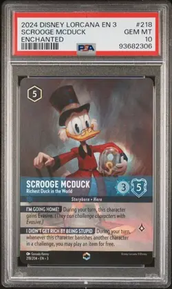 PSA 10 - Disney Lorcana - Scrooge McDuck 218/204 - Enchanted - Inklands Set - Image 1