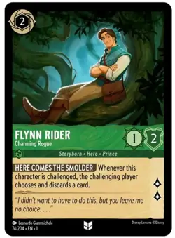 4x Flynn Rider - Charming Rogue - 74/204 - Uncommon NM-Mint Disney Lorcana: The - Image 1