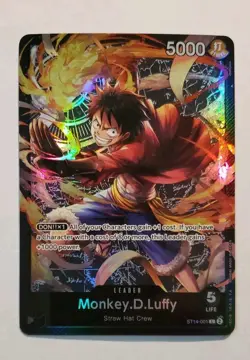Monkey.D.Luffy Leader ST14-001 Starter Deck 14: 3D2Y Foil LP One Piece Card - Image 1
