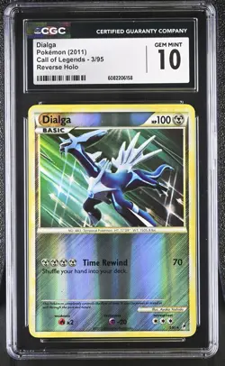 CGC 10 GEM MINT Dialga 2011 Call of Legends 3/95 Reverse Holo Pokemon Card - Image 1
